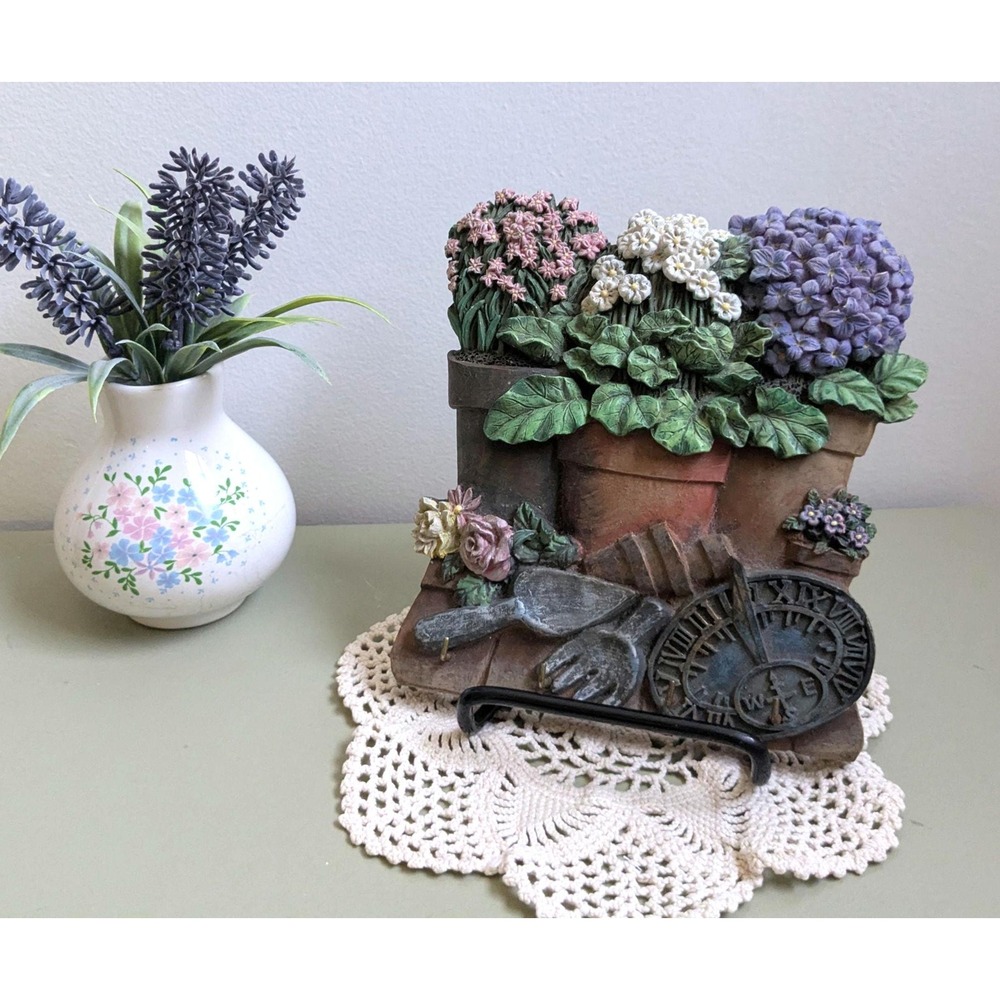 Vintage Floral Wall Key Holder Cottage Garden Decor Shabby Chic Wall Hanging